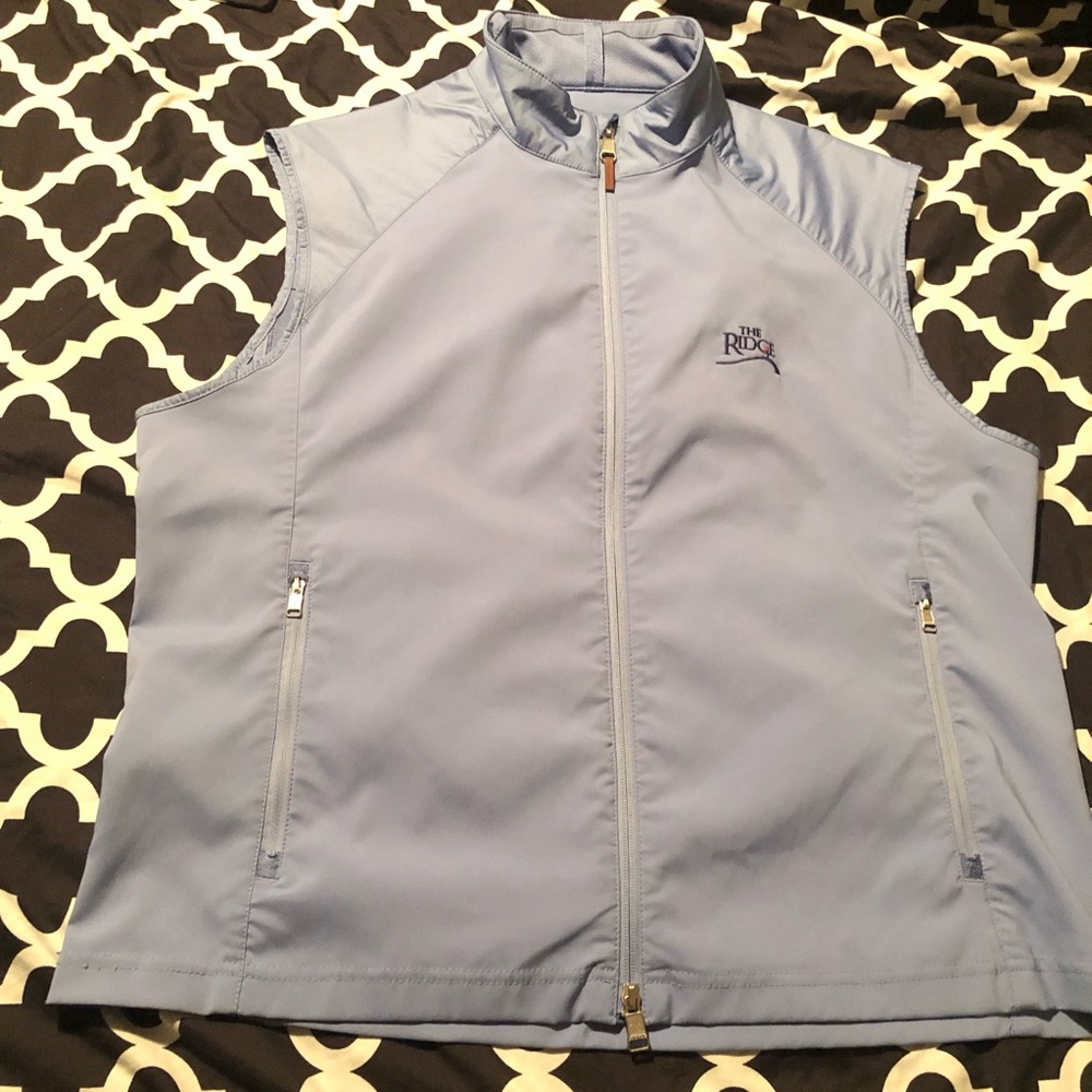 Polo Ralph Lauren Golf Vest Womens Large Full Zip Blue The Ridge Embroidered P12